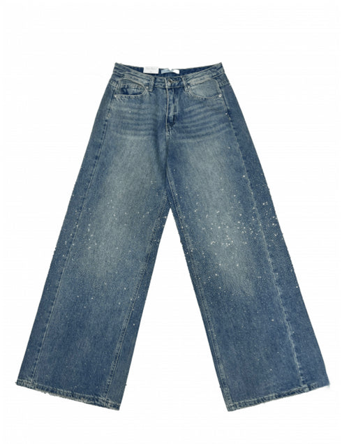 Jeans Wide Leg Jeans Glitter - Blue